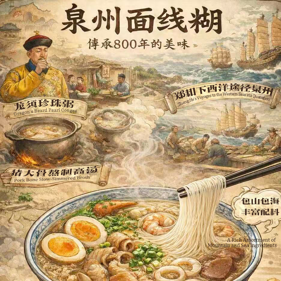 Quanzhou Mian Xian Hu: The 800-Year-Old Silk-Like Noodle Soup of Southern Fujian