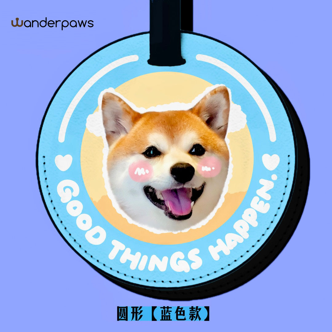 Custom Dog & Cat Luggage Tag with Pet Photo   Personalized Travel Bag Tag