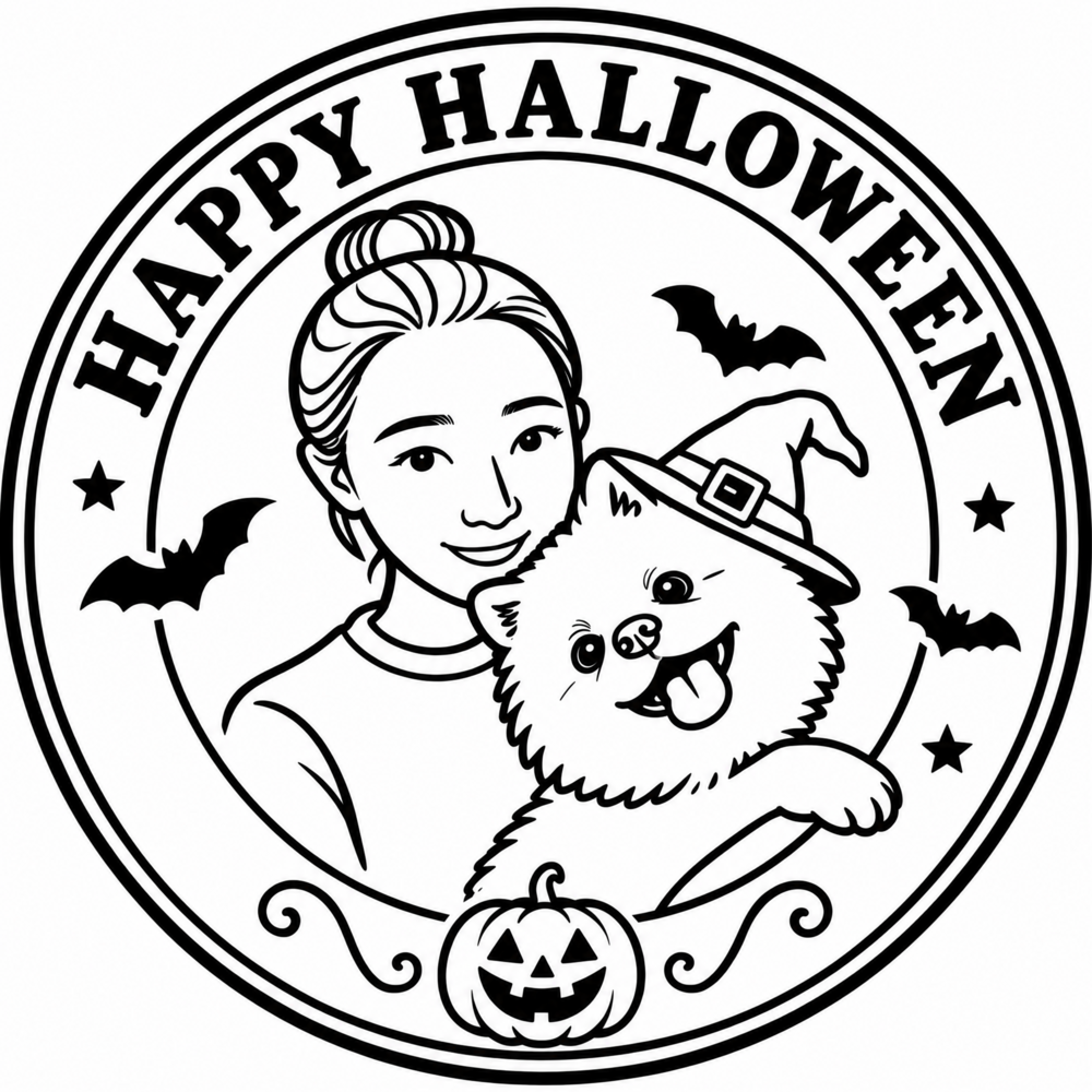 Personalized Pet Portrait Travel Memory Stamp – 40 mm