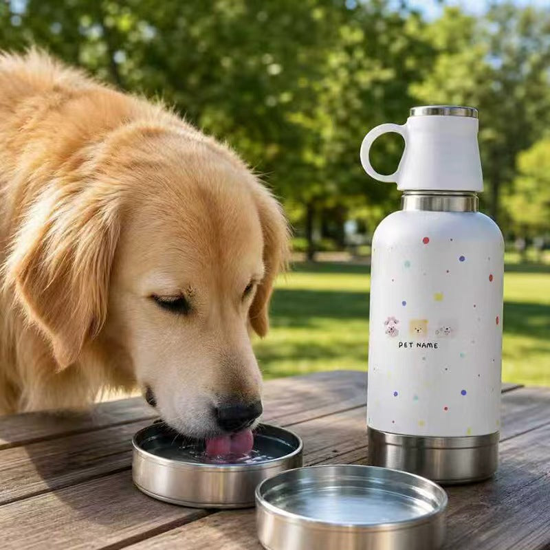 Shared Hydration on the Go: The 2-in-1 Insulated Bottle for You and Your Dog