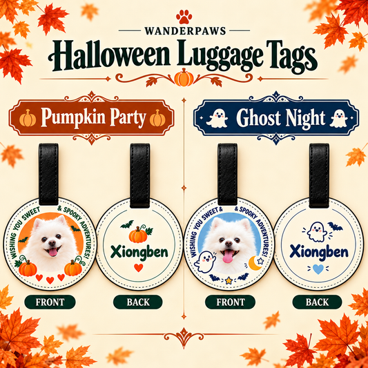 Limited-Edition Personalized Pet Luggage Tag | Halloween & Christmas Designs