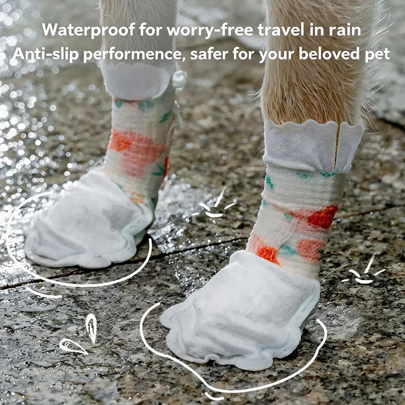 Waterproof Dog Boots Disposable Paw Covers for Rainy Walks and Travel