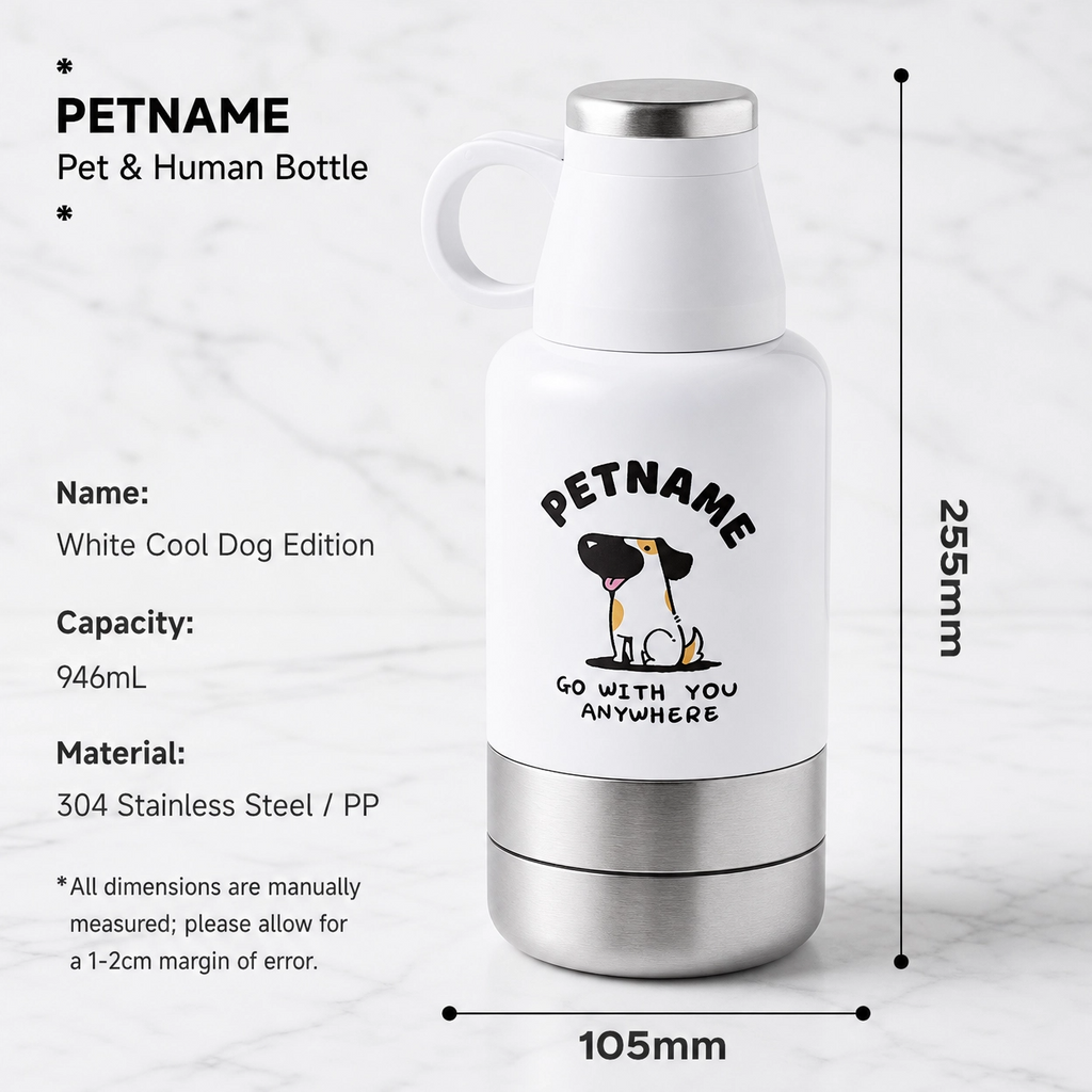 Shared Hydration on the Go: The 2-in-1 Insulated Bottle for You and Your Dog