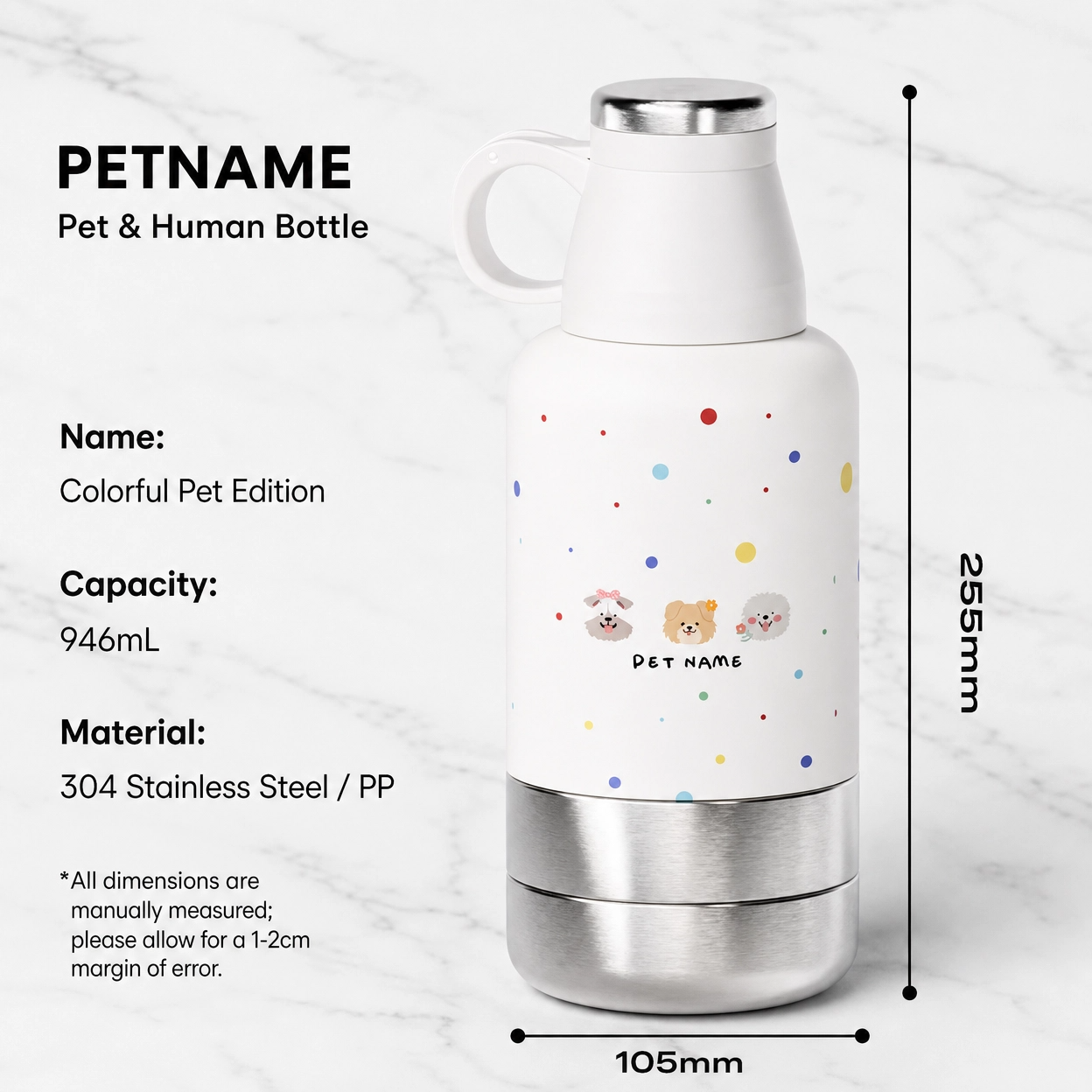 Shared Hydration on the Go: The 2-in-1 Insulated Bottle for You and Your Dog